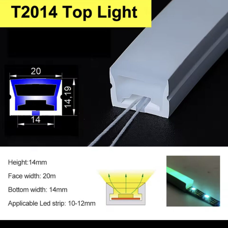 Tubo de cuerda LED de Neon flexible    1616 2020 3020 5mts
