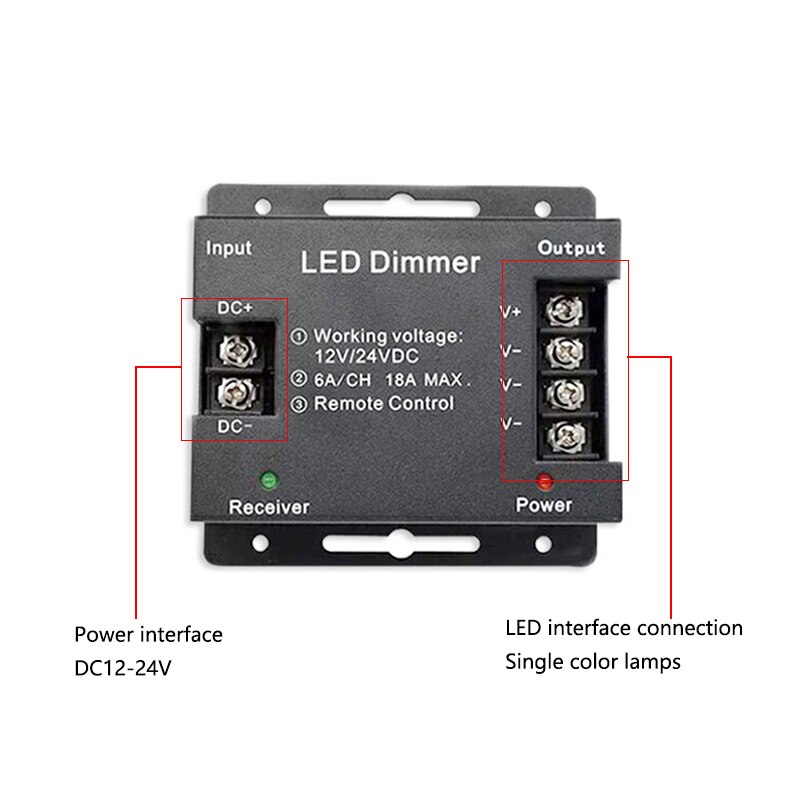 Dimmer regulador de voltaje ajustable para tira de luces LED 12-24V 30A  360W - Weiled Iluminación