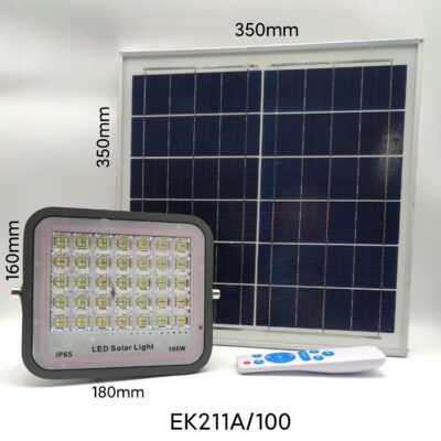 Foco Proyector Led Solar Area 100w 6500K Con Panel