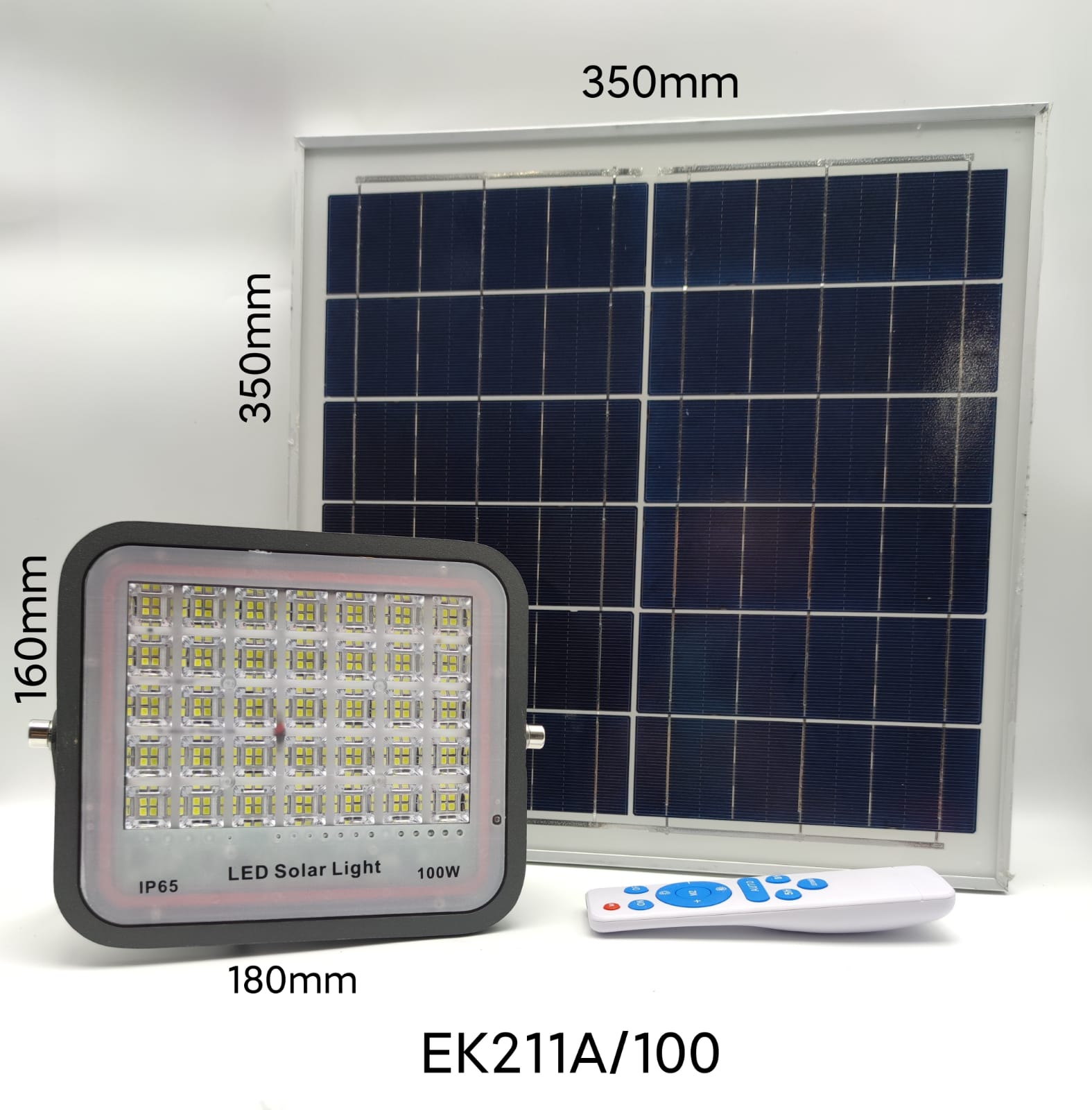Foco Proyector Led Solar Area 100w 6500K Con Panel