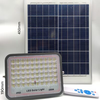 Foco Proyector Led Solar Area 200w 6500K Con Panel