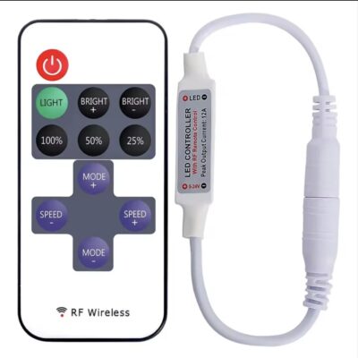 Regulador de intensidad LED de un solo Color, control remoto inalámbrico Mini RF para tira de led, DC 11 teclas