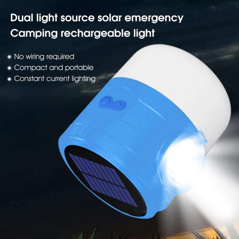 Luz Solar para acampar, lámpara Solar LED USB para exteriores - Imagen 5