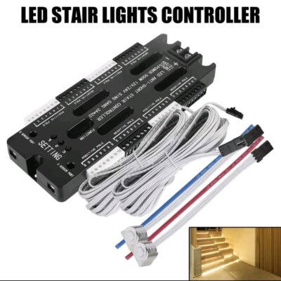 Sensor de movimiento LED para escaleras de interior, 32 canales, Kit de controlador de luz de escalera